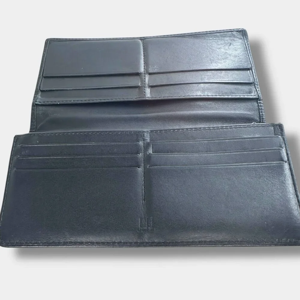 Dunhill/Alfreddunhill Billfold Coat Long Wallet PVC Grained Leather Black